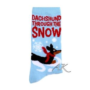 Dachshund Through The Snow Crew Socks 🐾 Doxie Wiener